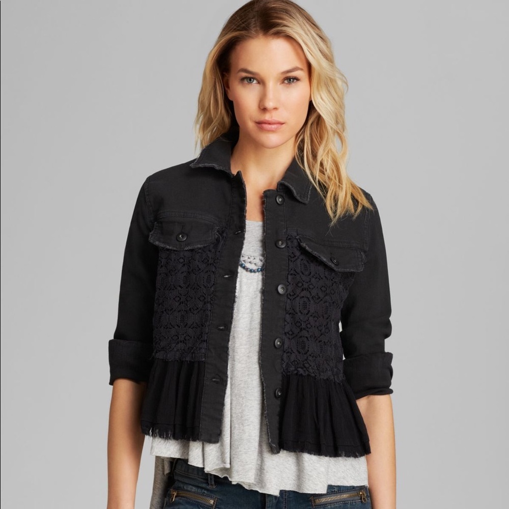 Free People Black Denim Jacket